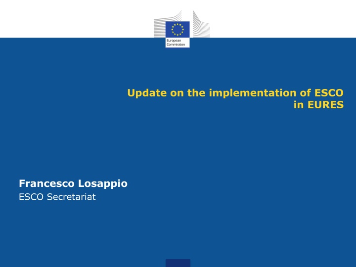 Update on ESCO Implementation in EURES