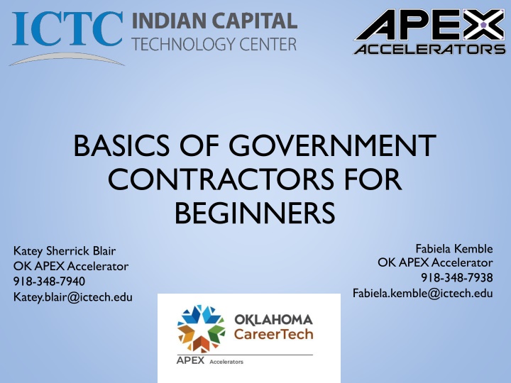 Government Contractors Basics for Beginners with OK APEX Accelerator