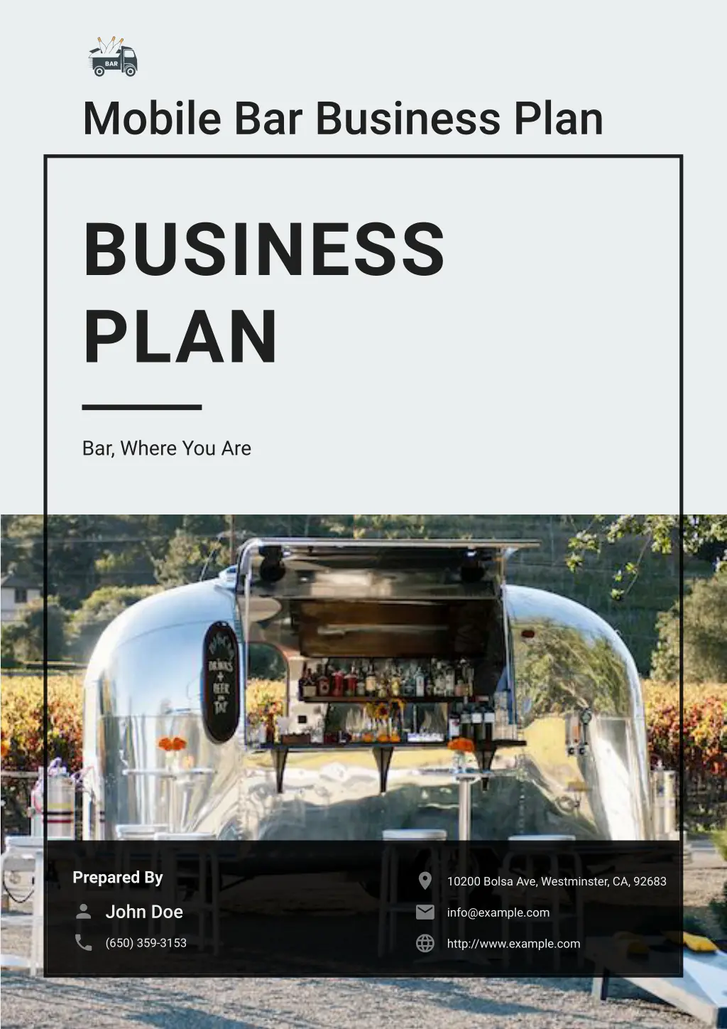 mobile bar business plan n.