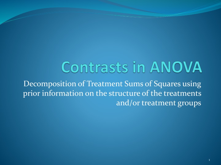 Decomposition of Treatment Sums of Squares