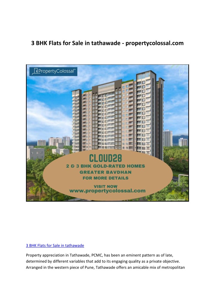 3 bhk flats for sale in tathawade n.w