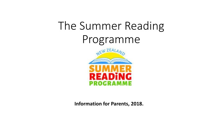 Summer Reading Programme Information for Parents 2018