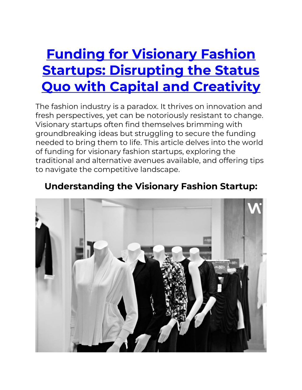 funding for visionary fashion startups disrupting l.w