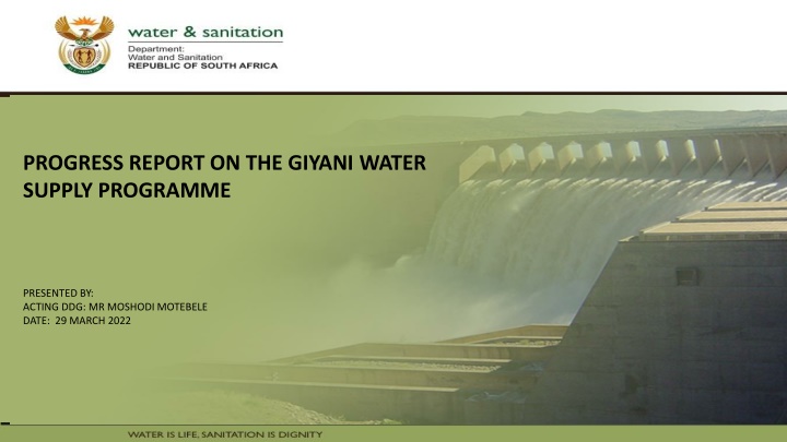Progress Report on the Giyani Water Supply Programme