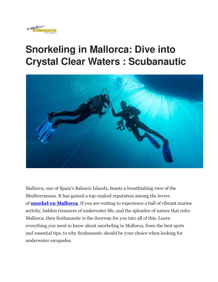 snorkeling in mallorca dive into crystal clear n.w