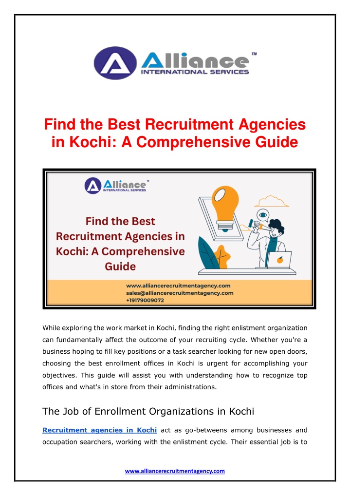 find the best recruitment agencies in kochi n.w
