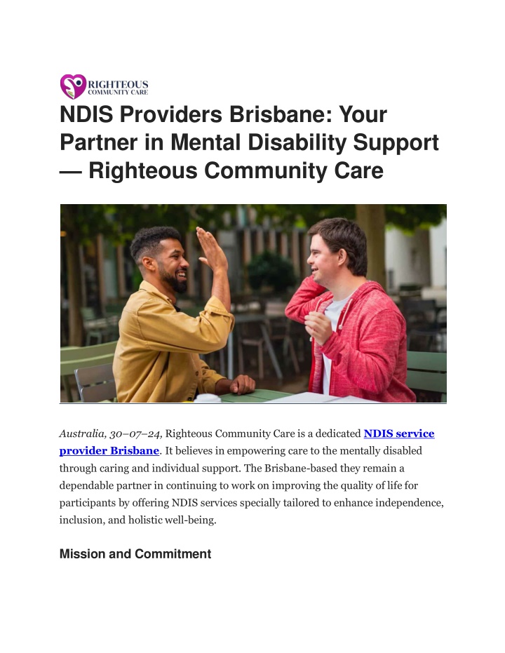 ndis providers brisbane your partner in mental n.w