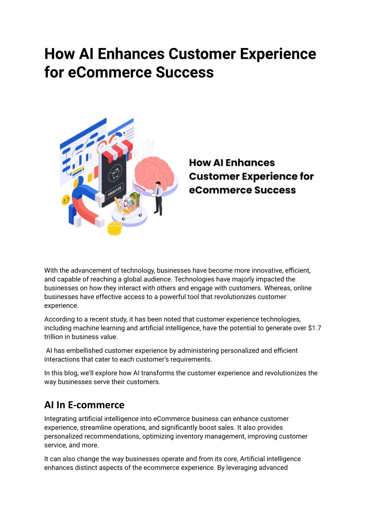 how ai enhances customer experience for ecommerce n.w