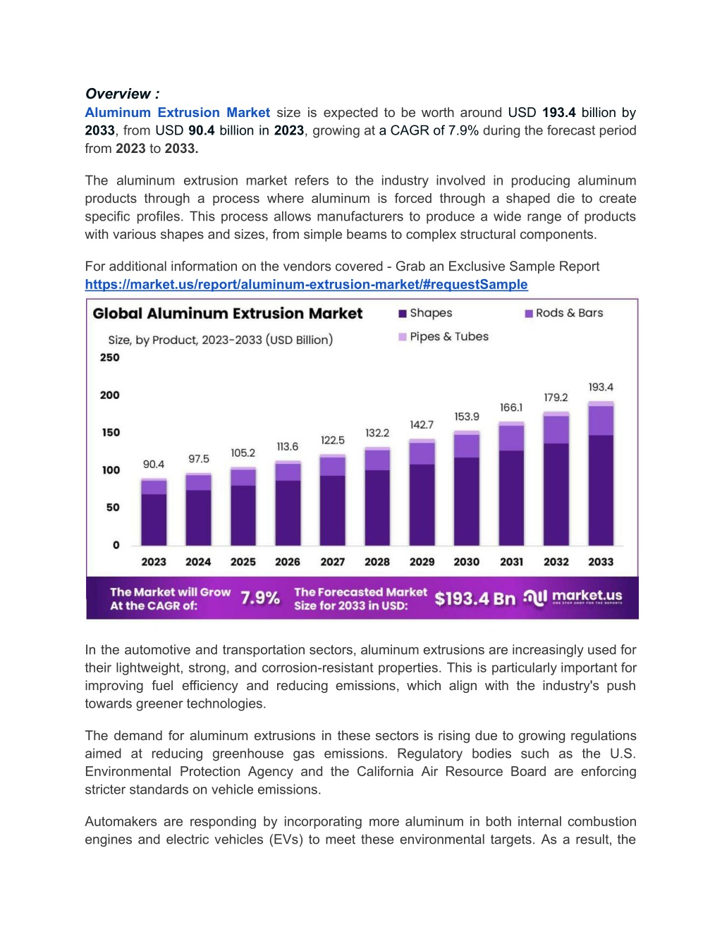 overview aluminum extrusion market size l.w