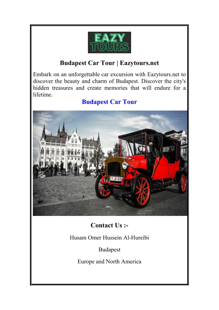 budapest car tour eazytours net n.w