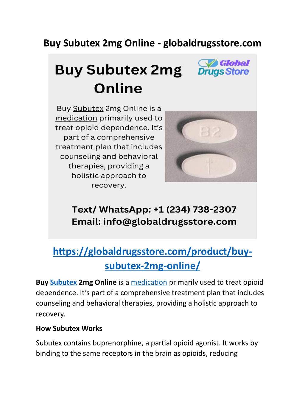 buy subutex 2mg online globaldrugsstore com l.w