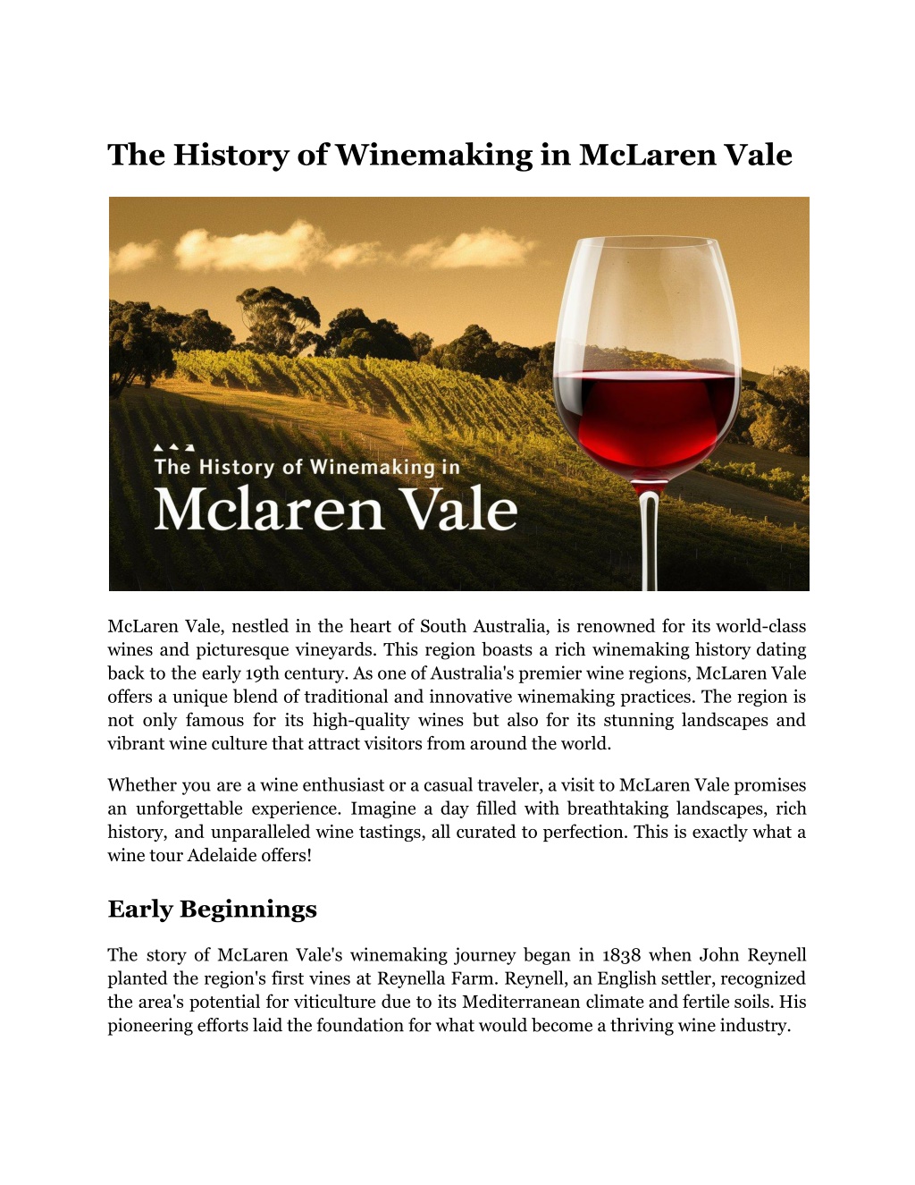 the history of winemaking in mclaren vale l.w