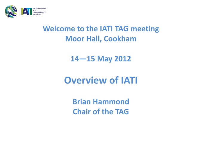 IATI TAG Meeting Overview and Progress Report