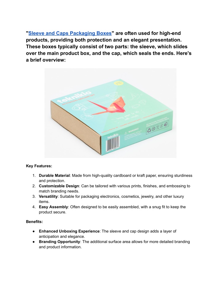 sleeve and caps packaging boxes are often used n.w