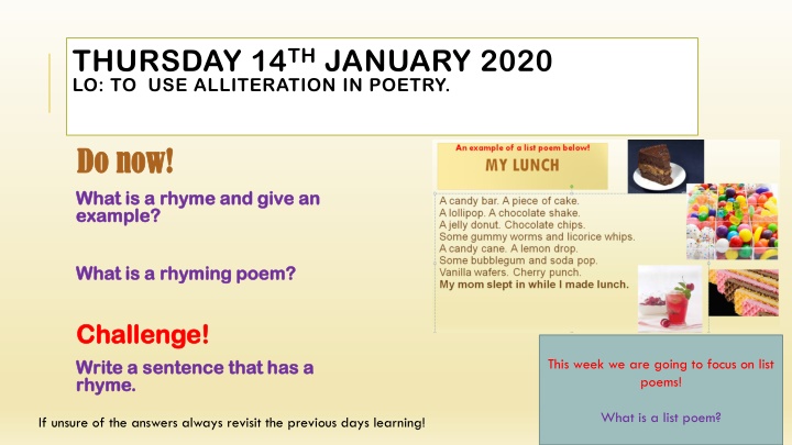 Poetry Techniques: Rhyme, Alliteration, and List Poems