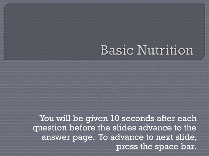 Nutrition Quiz Slides