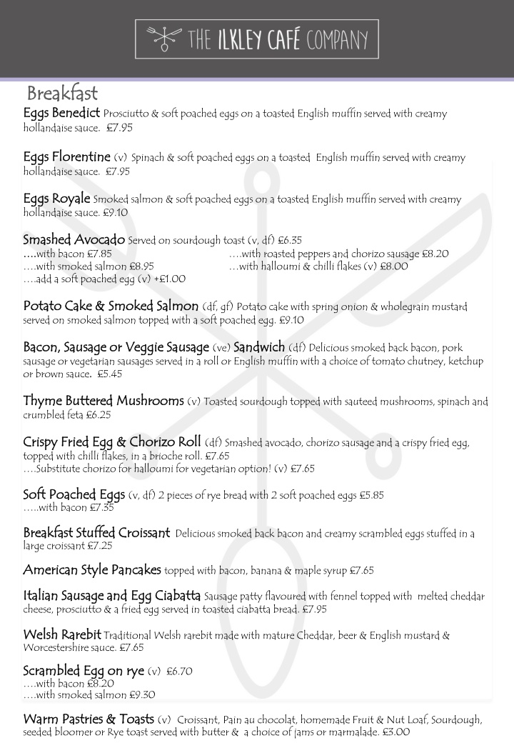 Delicious Breakfast Menu with a Variety of Options