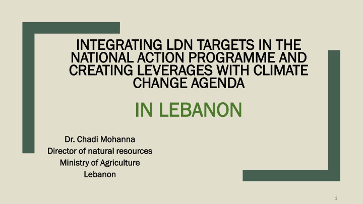 Enhancing Land Degradation Neutrality Targets in Lebanon's National Action Programme