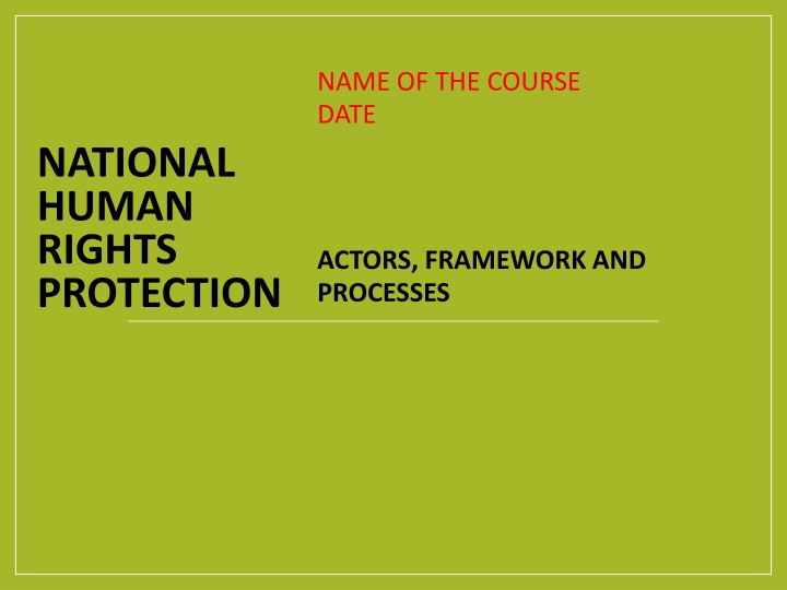 National Human Rights Protection Systems
