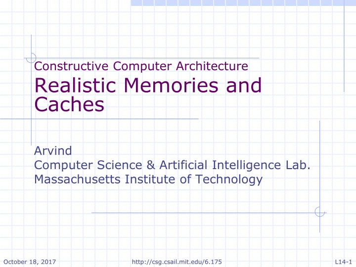 Constructive Computer Architecture Realistic Memories and Caches