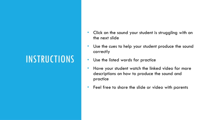 Speech Sound Practice for Students