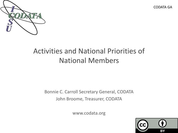 National Priorities and Activities of CODATA Members