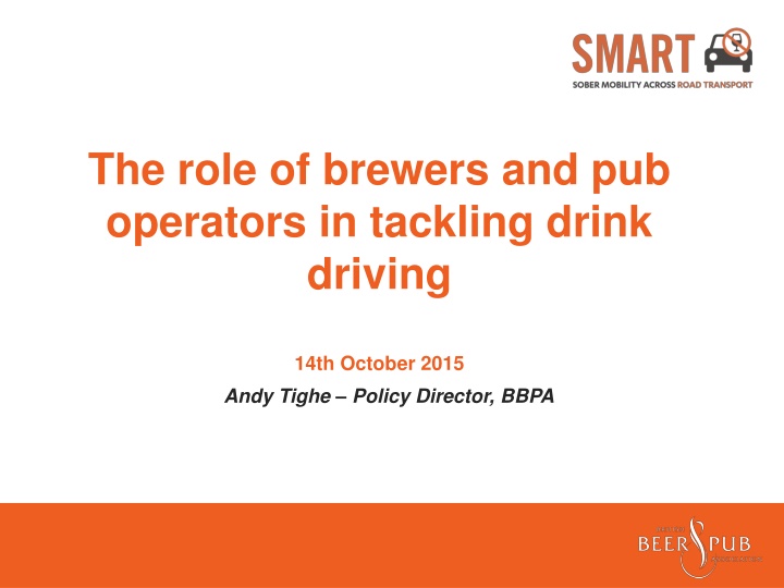 Role of Brewers and Pub Operators in Tackling Drink Driving