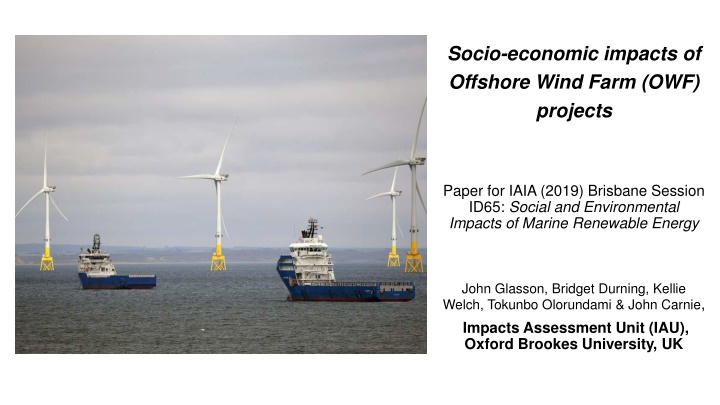 Socio-Economic Impacts of Offshore Wind Farm Projects: A Study on Marine Renewable Energy