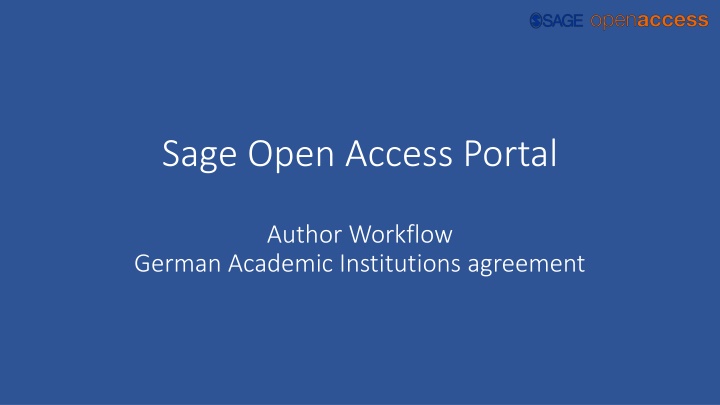 Streamlined Workflow for Open Access Publications in Academic Institutions