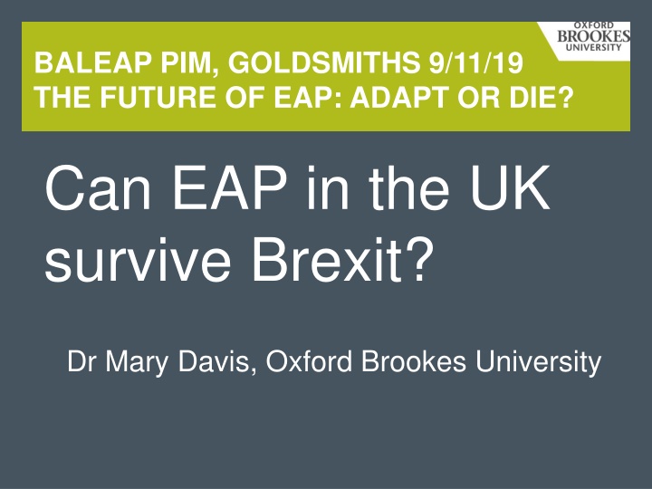 Challenges Facing EAP in the UK Post-Brexit