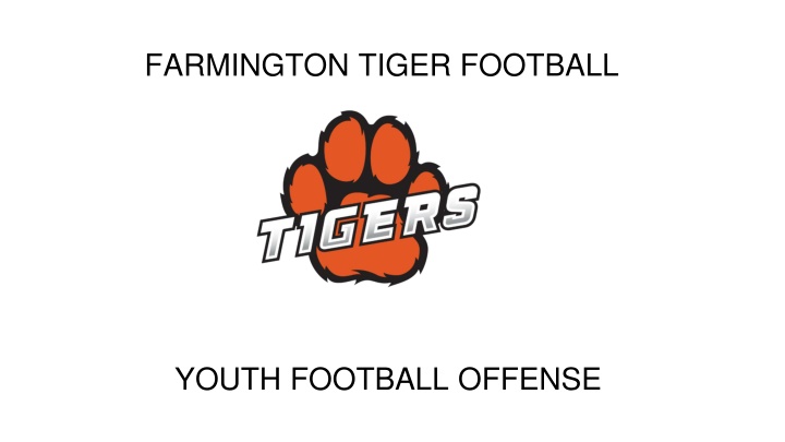 Farmington Tiger Football Youth Offensive Formations and Concepts
