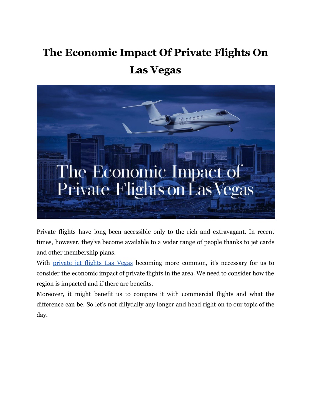 the economic impact of private flights on l.w