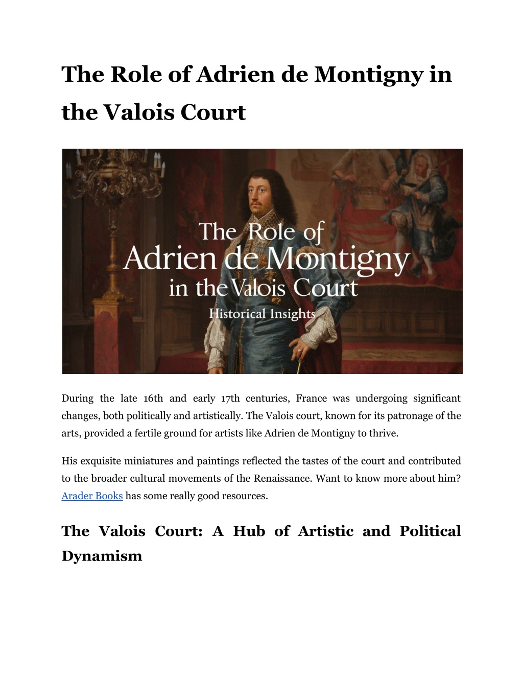 the role of adrien de montigny in l.w