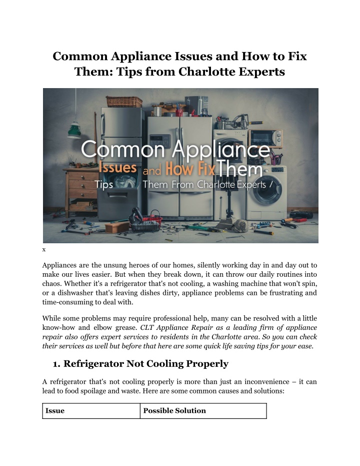 common appliance issues and how to fix them tips n.w