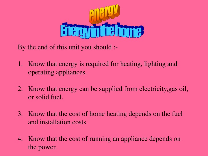 Energy Usage in the Home