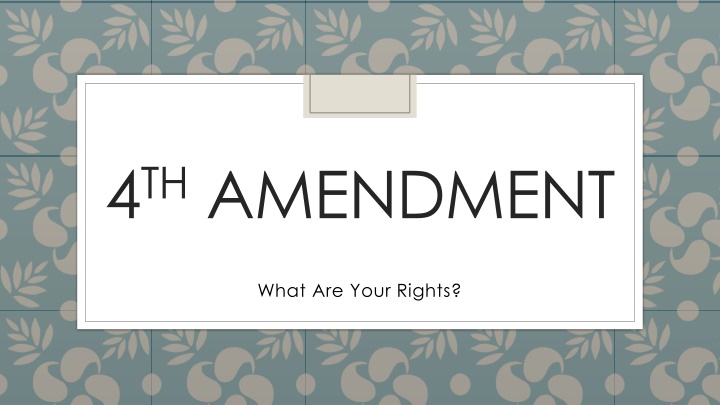 Your Rights Under the Fourth Amendment