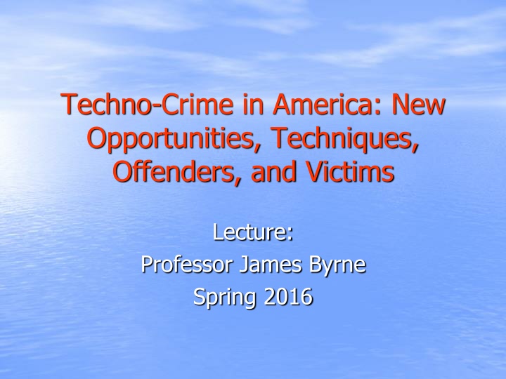 Evolution of Techno-Crime: From Cars to Computers