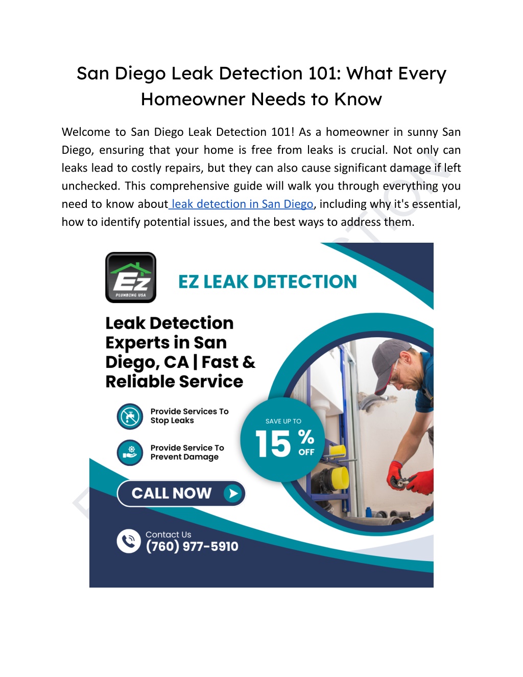 san diego leak detection 101 what every homeowner l.w