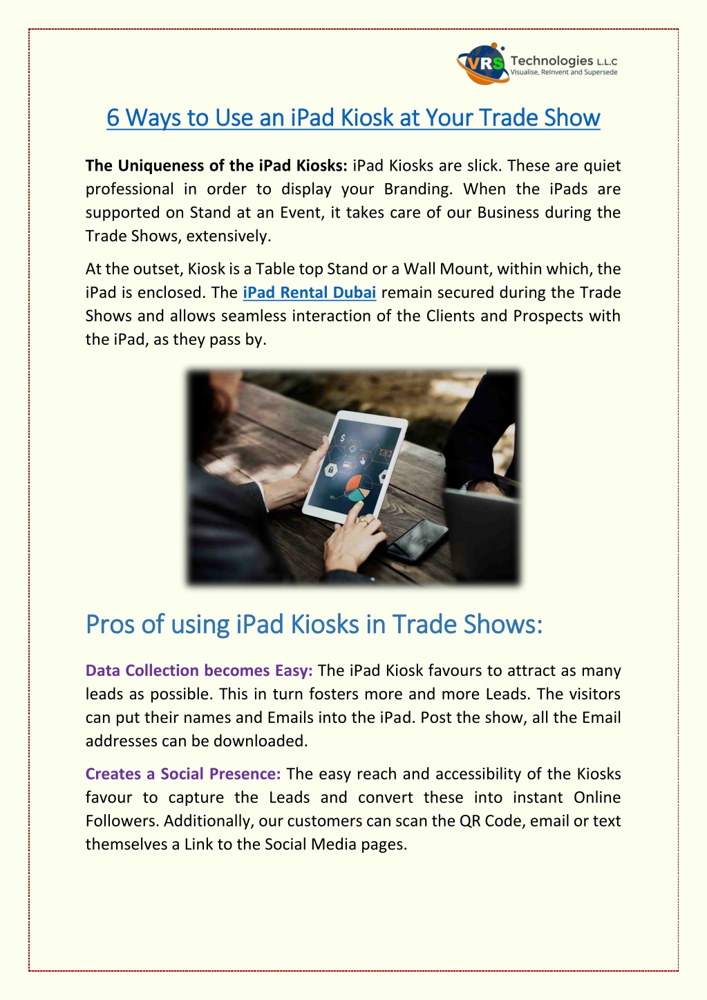 6 ways to u 6 ways to use an ipad kiosk at your l.w