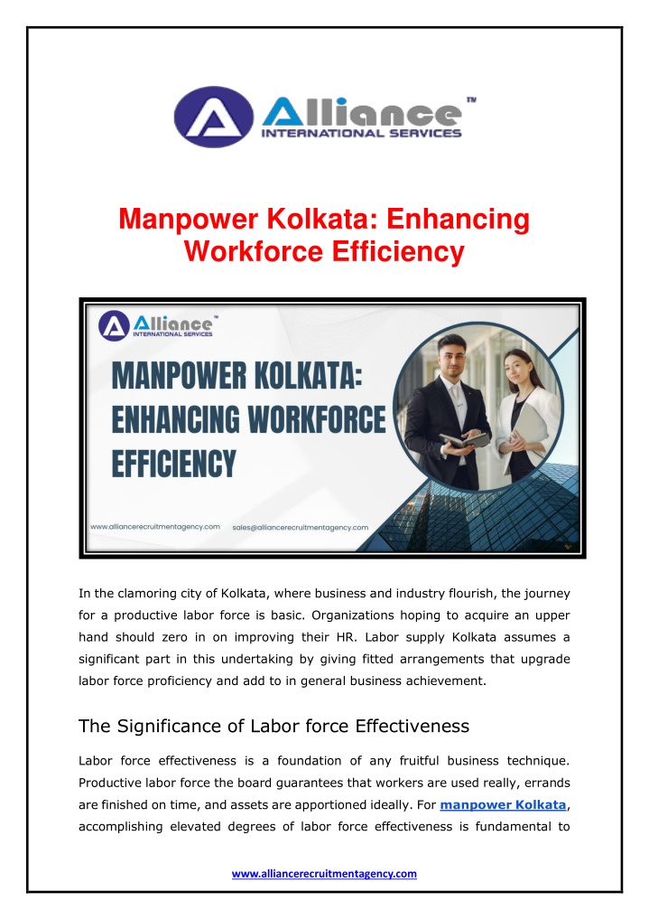 manpower kolkata enhancing workforce efficiency n.w