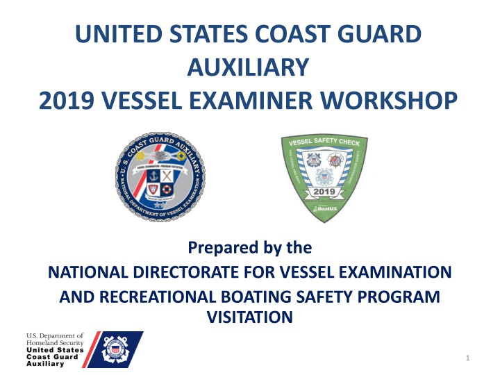 United States Coast Guard Auxiliary Vessel Examiner Workshop 2019
