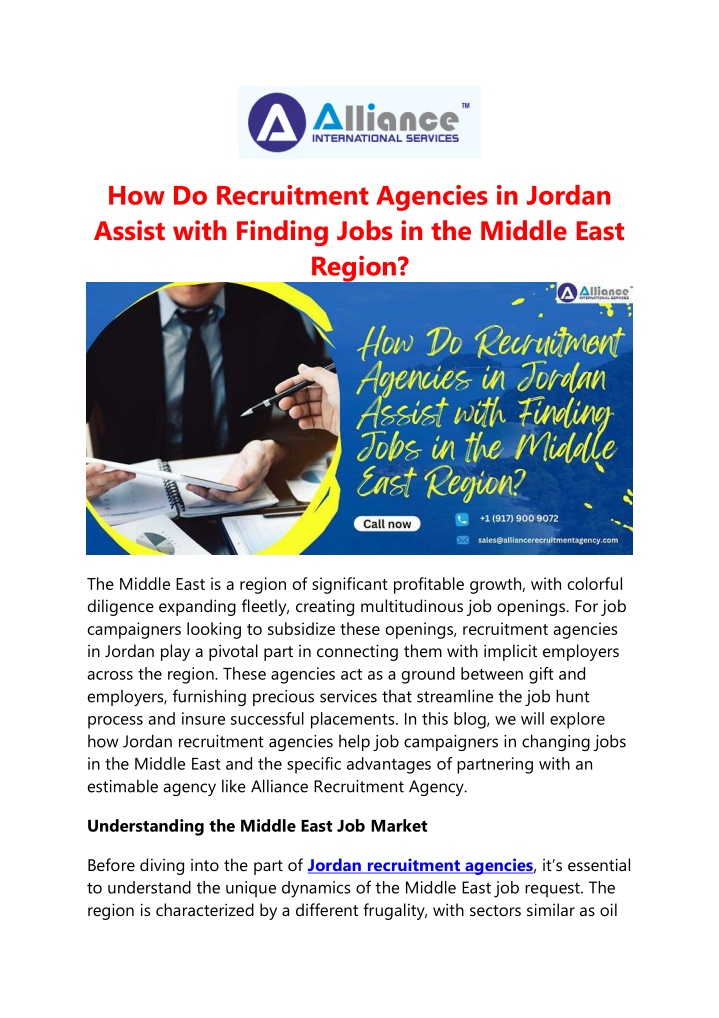 how do recruitment agencies in jordan assist with n.w