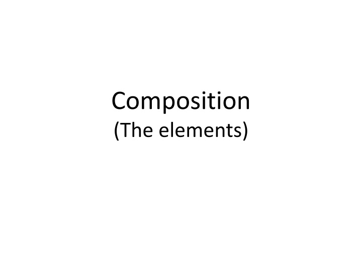 Composition in Photography