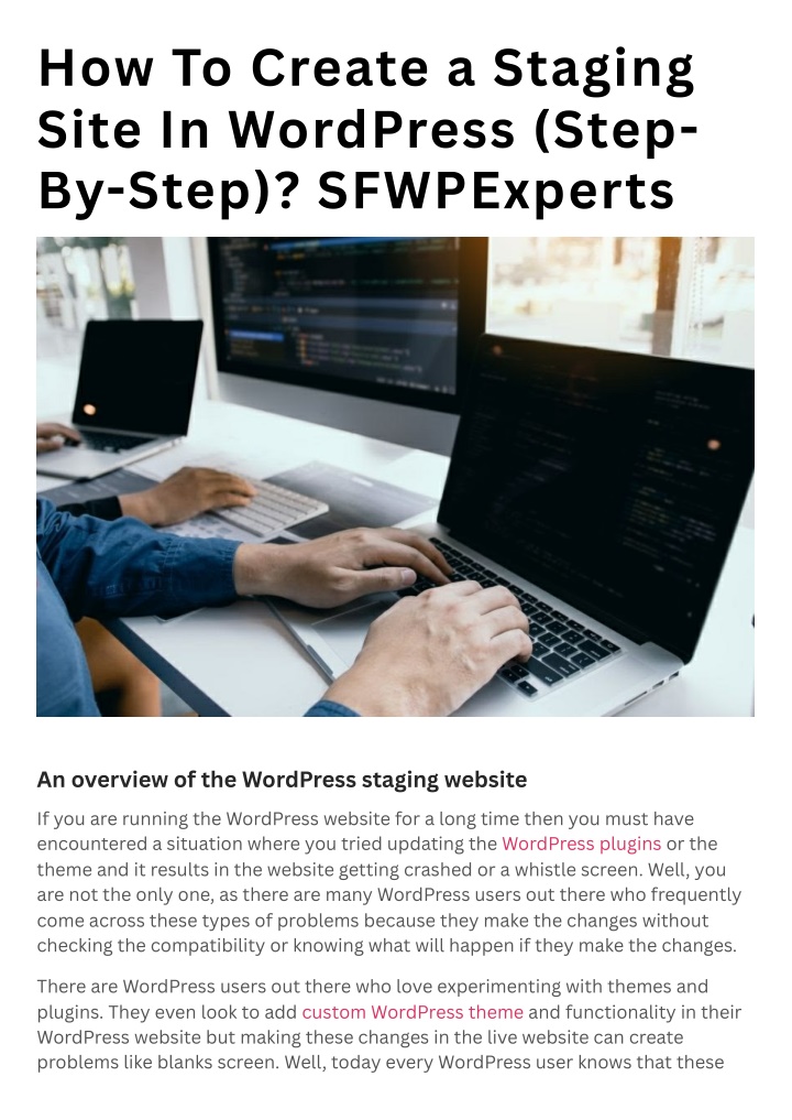 how to create a staging site in wordpress step n.w