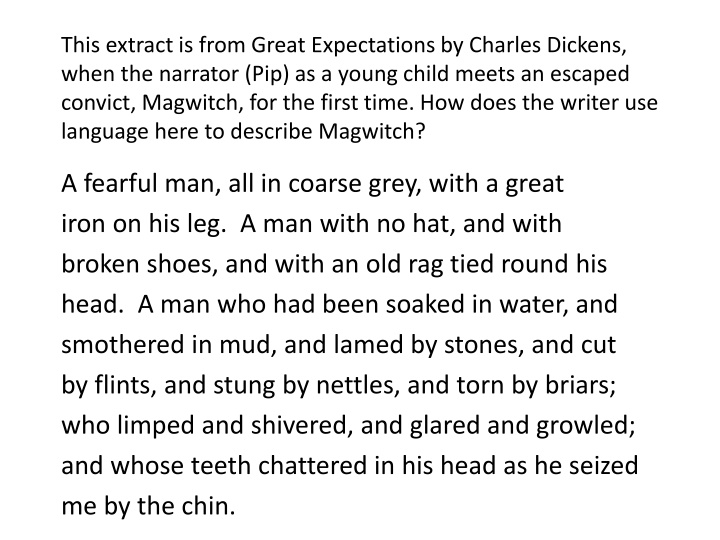 Analyzing Description of Magwitch in 