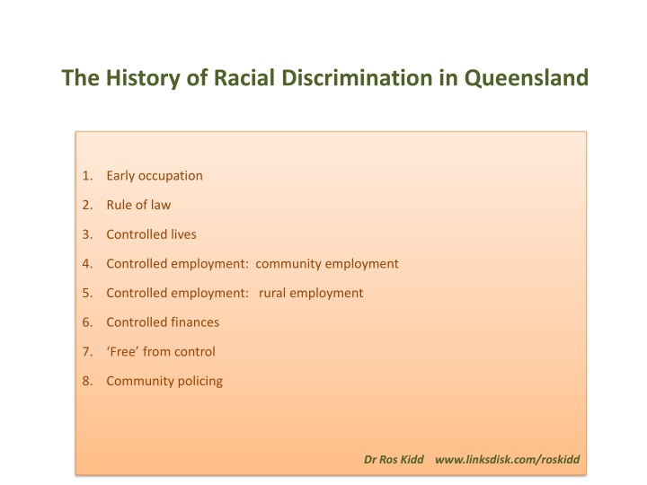 The History of Racial Discrimination in Queensland: A Documentation of Systematic Injustices
