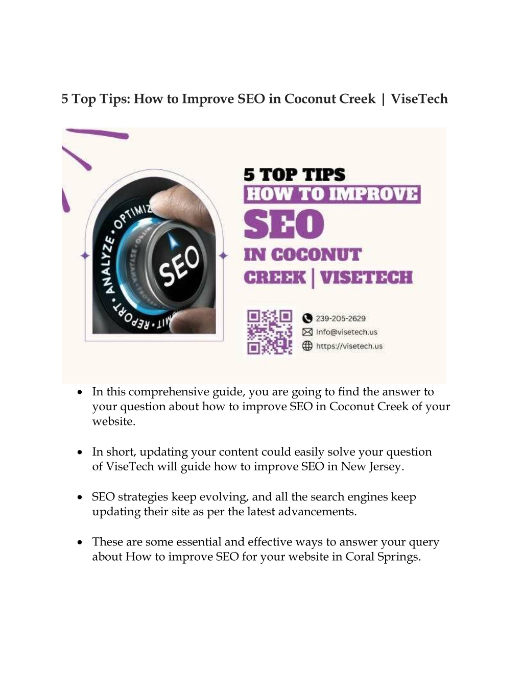 5 top tips how to improve seo in coconut creek l.w