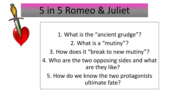 Themes in Romeo & Juliet: Grudges, Mutiny, and Love