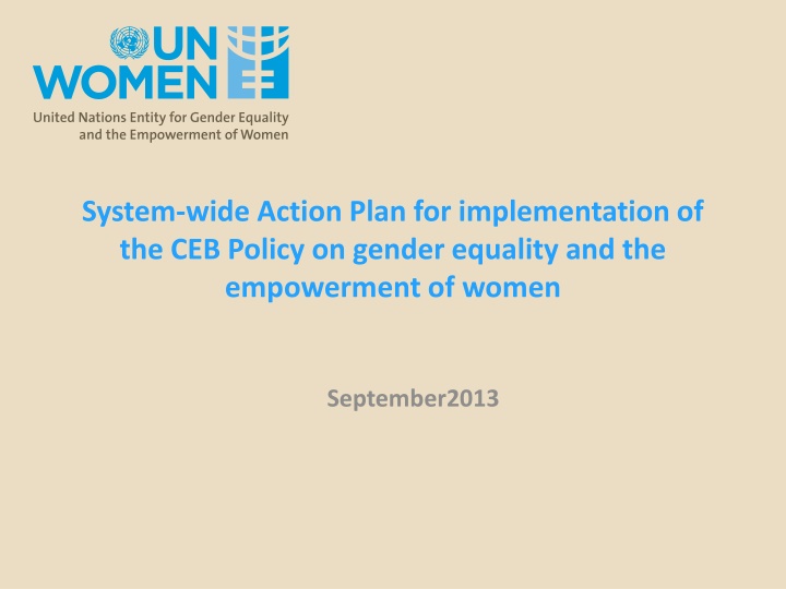 System-Wide Action Plan for Gender Equality Implementation