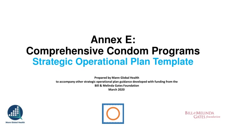 Comprehensive Condom Program Strategic Plan Overview